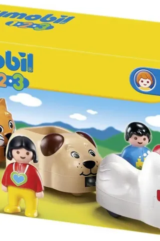 Playmobil 1·2·3 Τρενάκι με βαγόνια-ζωάκια 6767