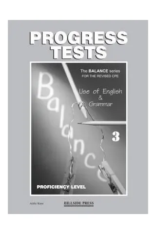 THE BALANCE 3 (Use of English & Grammar) Progress Tests (Teacher's book - overprinted)