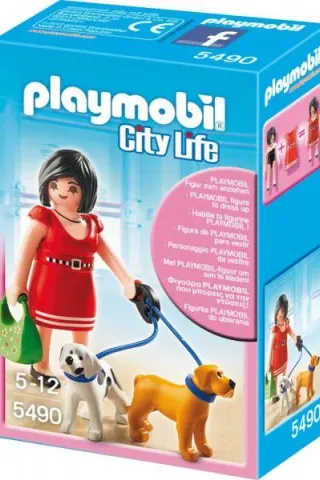 Playmobil City Life 5490 ΚΥΡΙΑ ΜΕ ΔΥΟ ΣΚΥΛΑΚΙΑ