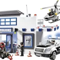 Playmobil City Action Αστυνομικό Τμήμα με Περιπολικό και Ελικόπτερο 9372