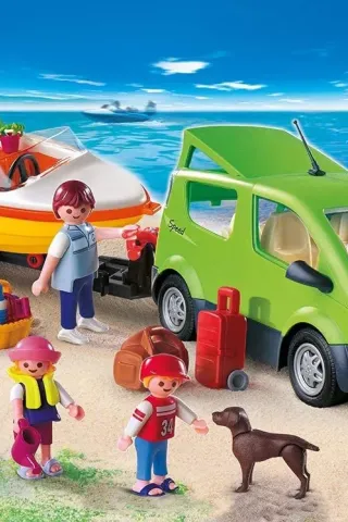Playmobil Family Fun 4144 Oικογενειακό βαν με βάρκα και τρέιλερ για 4+ ετών