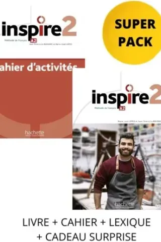 Inspire 2 Super Pack  Livre + Cahier + Lexique Hachette 9782021000004