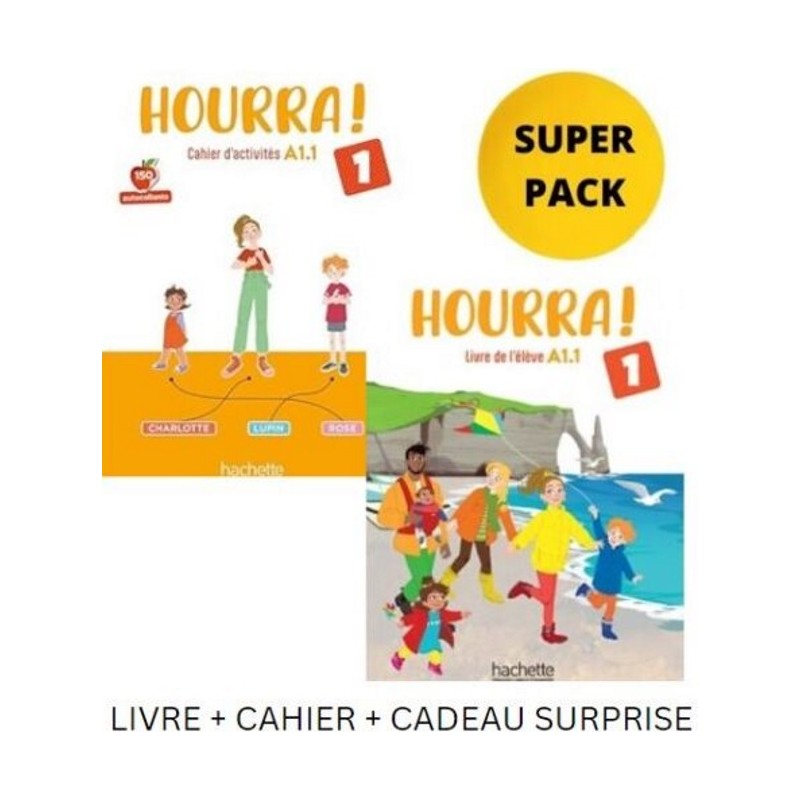 Hourra 1 Super Pack (Livre + Cahier + Cadeau Surprise)