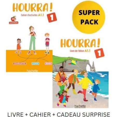 Hourra 1 Super Pack  Livre + Cahier + Cadeau S Hachette 9782024240023