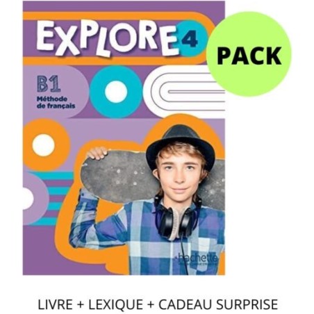 Explore 4 Pack  Livre +Lexique +Cadeau Surpris Hachette 9782023230096