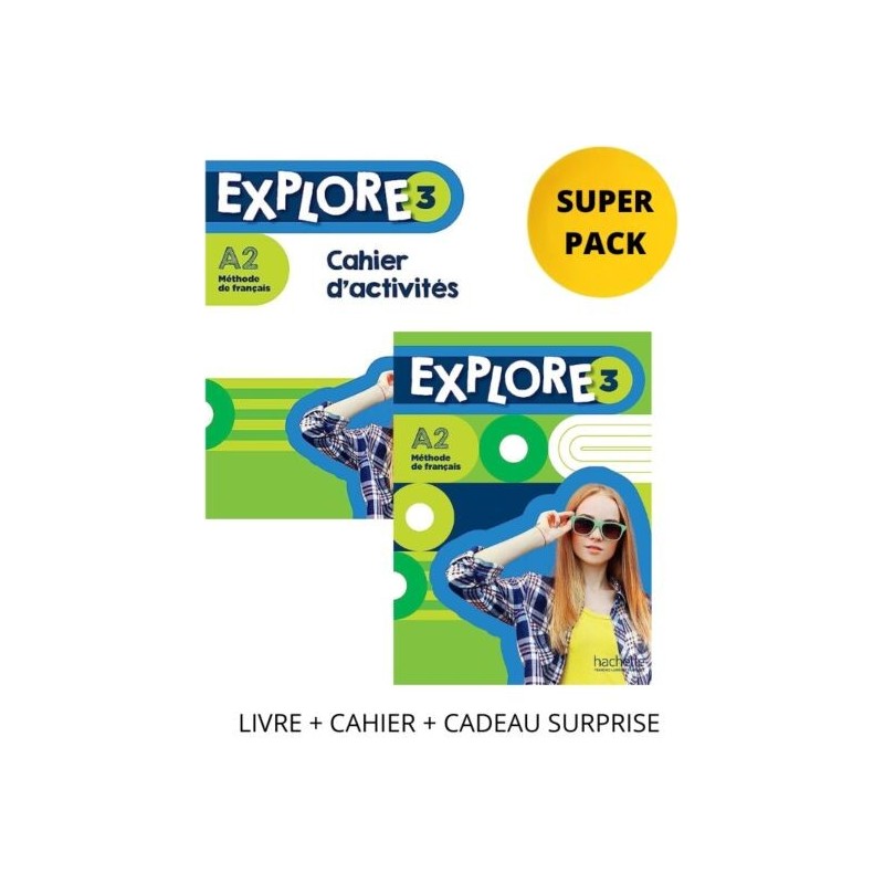 Explore 3 Super Pack (Livre +Cahier +Cadeau Surprise)