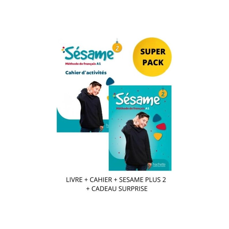 Sesame 2 Super pack (Livre + Cahier + Sesame plus 2 + Cadeau Surprise)