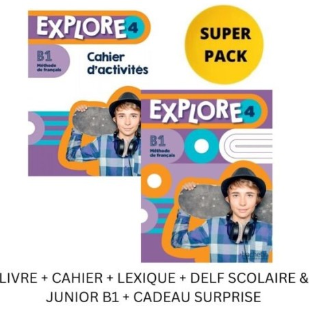 Explore 4 Super Pack  Livre +Cahier +Lexi Hachette 9782024240061