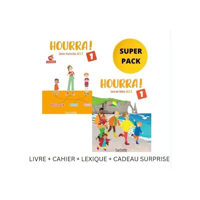 Hourra 1 Super Pack (Livre + Cahier +Lexique + Cadeau Surprise)