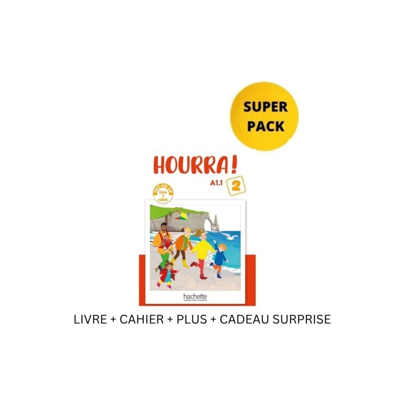 Hourra 2 Mini Super Pack (Livre +Cahier +Plus +Cadeau Surpise)